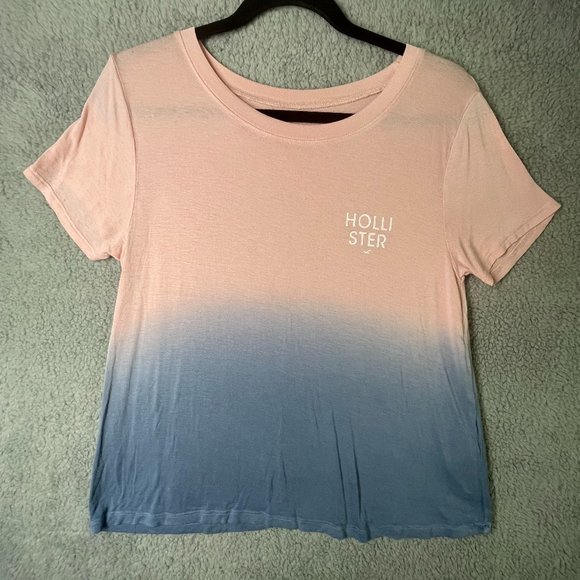 Hollister Shirt Small Pink Blue Thin Lightweight Ombre - Picture 1 of 13